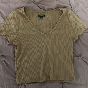 Tan cropped shirt